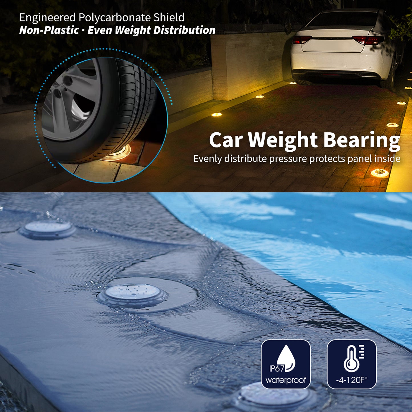 flat round solar lights