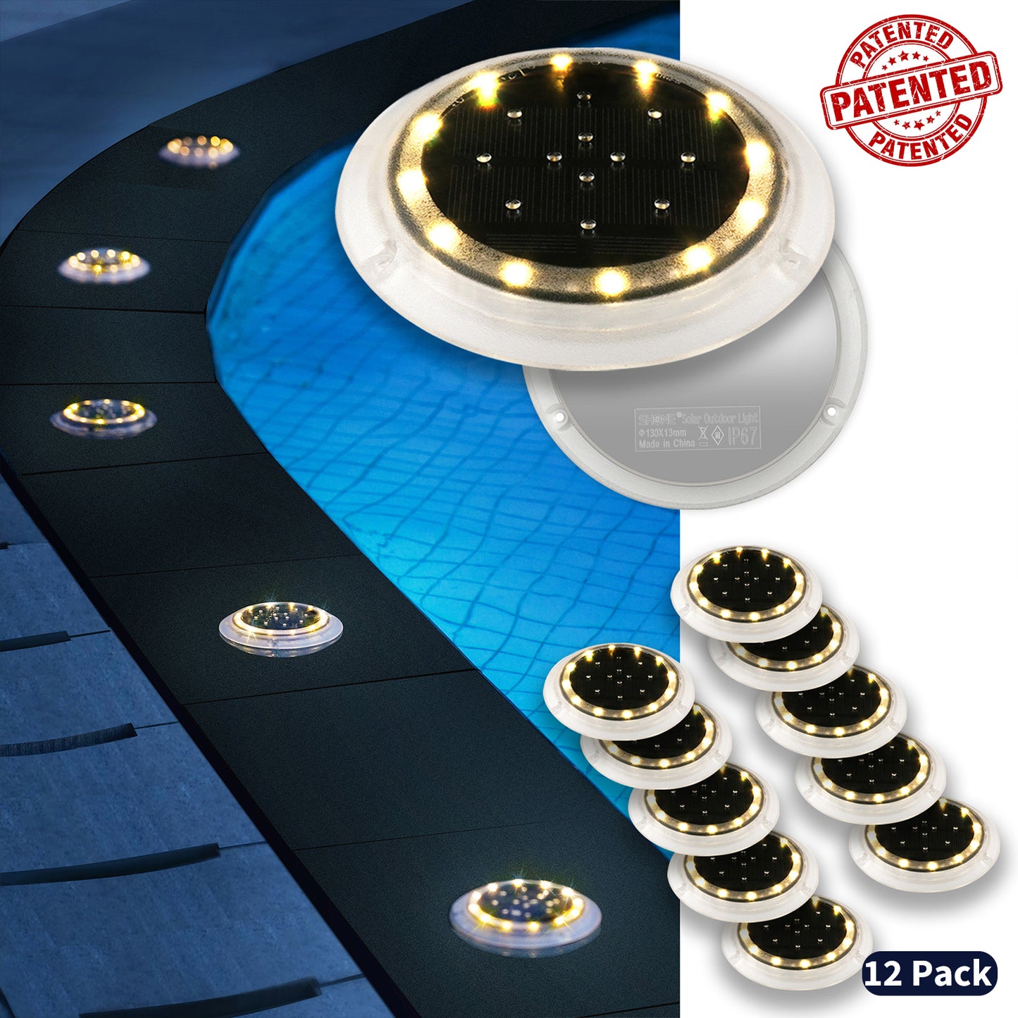 recessed solar deck lights