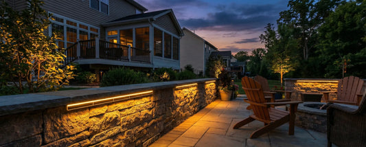 Retaining Wall Lighting Under Cap is Trending for Backyards