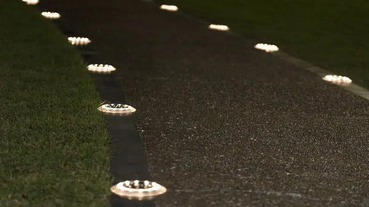 Round Flat Solar Ground Lights Bring Color to Your Walkway