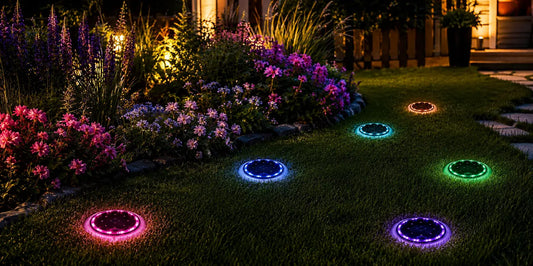 Flower Bed Never Looked Better with Solar Lighting for Flower Beds