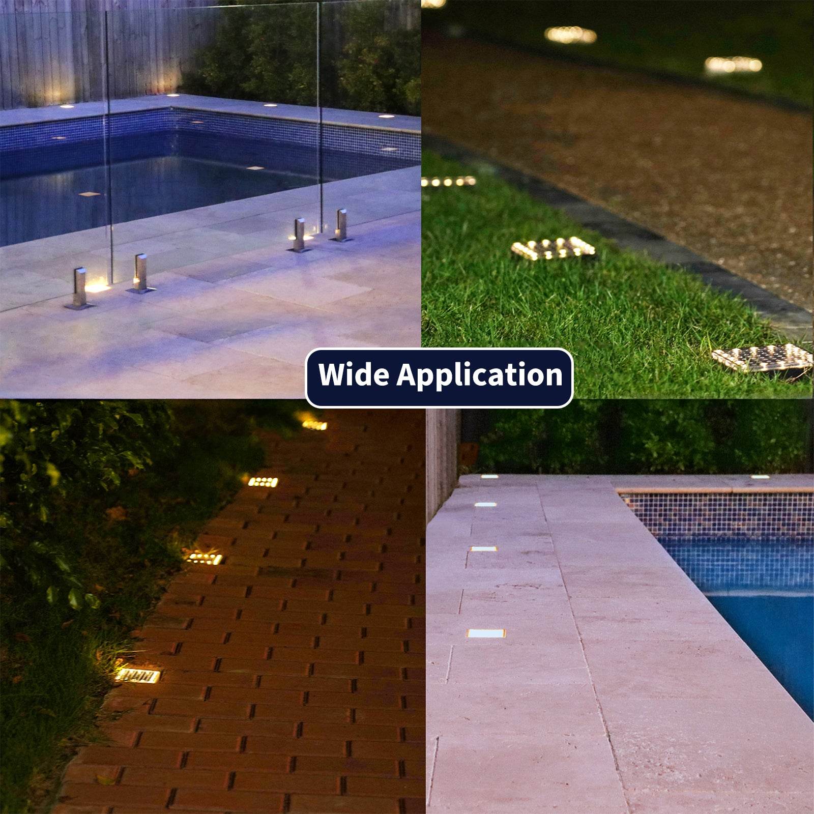 SHONE 4x4 Solar Brick Light, IP67 Waterproof Solar Paver Light for Garden, Walkway, Driveway, Pool