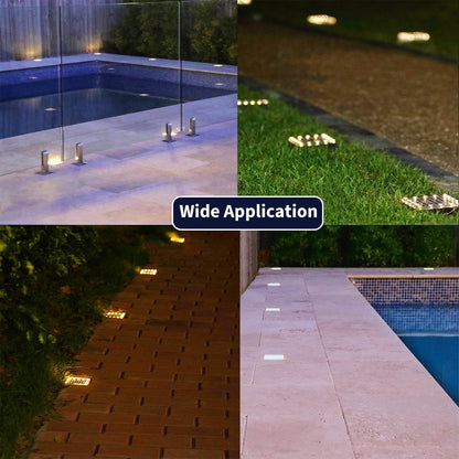 SHONE 4x4 Solar Brick Light, IP67 Waterproof Solar Paver Light for Garden, Walkway, Driveway, Pool