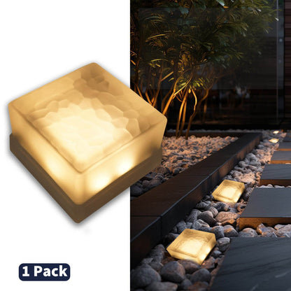 SHONE 4x4 Crystal Brick Light - Color Changing, IP67 Waterproof Paver Light for Pathway, Deck, Yard