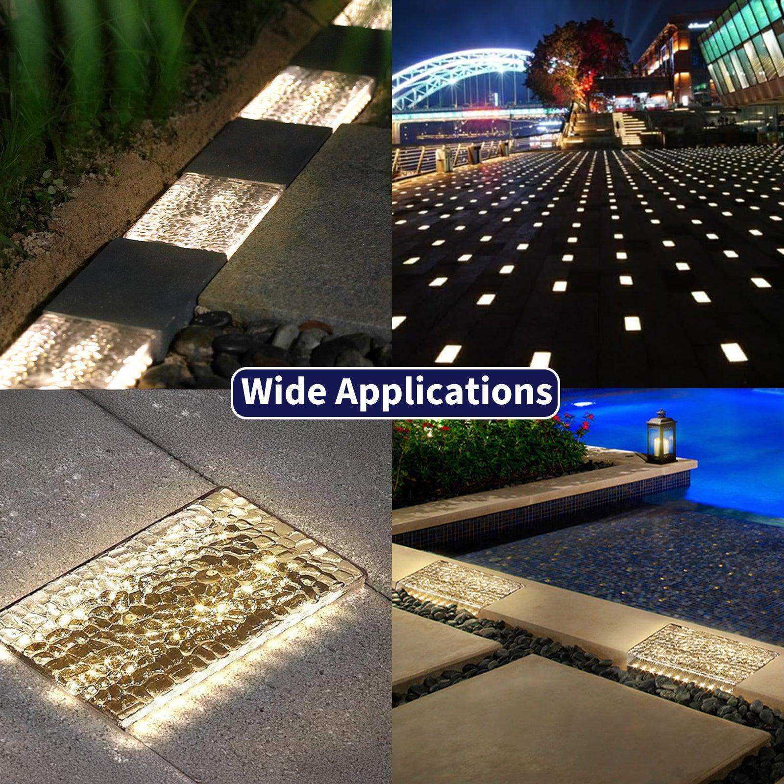 SHONE 6x9 Solar Paver Light - Color Changing, IP67 Waterproof Solar Brick Light for Driveway, Walkway, Pool, Garden