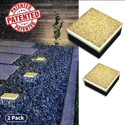 Paver Outdoor Light, 4x4 Car Weight Bearing Recessed LED Brick, IP67 Waterproof In-Ground Light, Anti-Glare Marble Look, 12V AC/DC Low-Voltage for Walkway, Driveway - SHONE