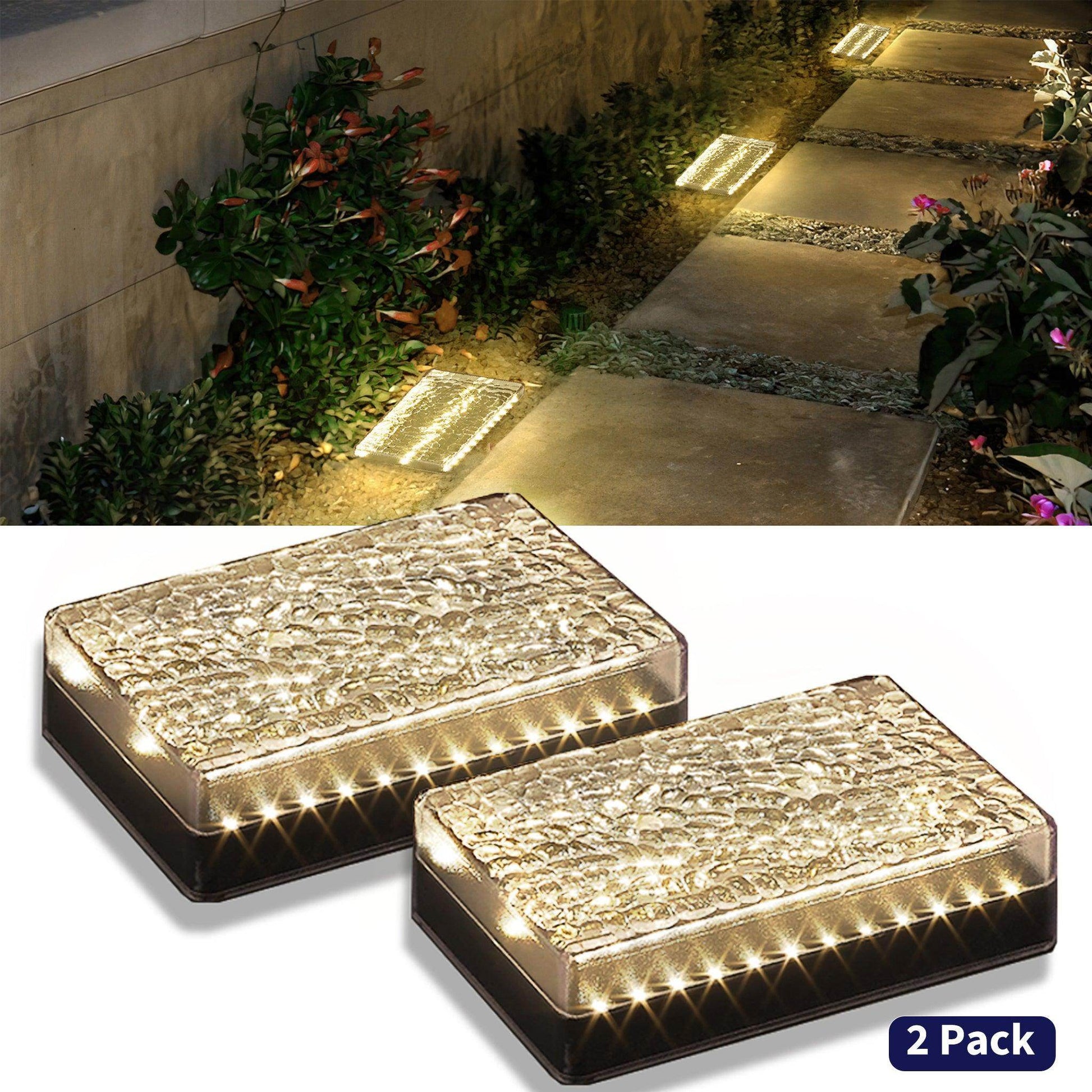SHONE 6x9 Solar Paver Light - Color Changing, IP67 Waterproof Solar Brick Light for Driveway, Walkway, Pool, Garden