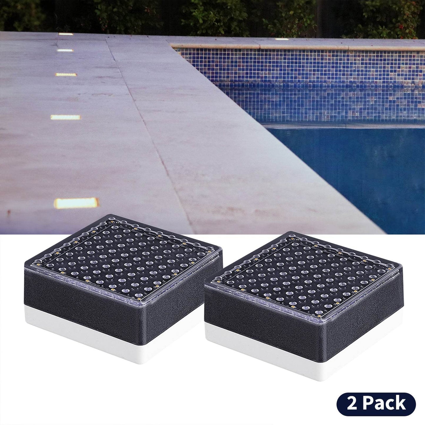 SHONE 4x4 Solar Brick Light, IP67 Waterproof Solar Paver Light for Garden, Walkway, Driveway, Pool