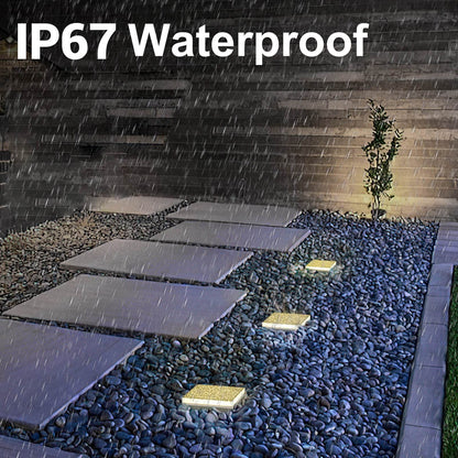 SHONE 4x4 Marble Brick Light - Heavy Duty, IP67 Waterproof Ground light for Walkway, Driveway