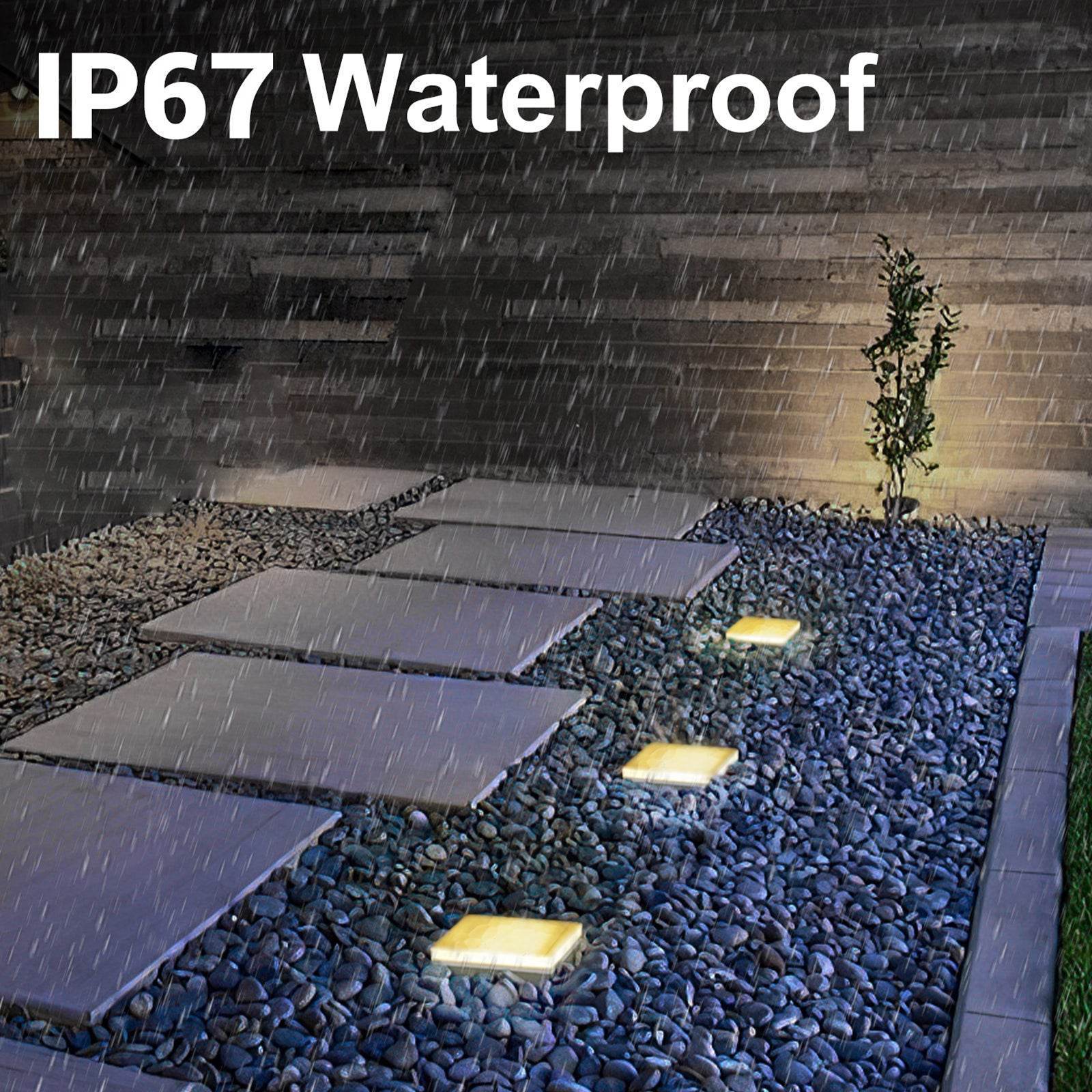 SHONE 4x4 Crystal Brick Light - Color Changing, IP67 Waterproof Paver Light for Pathway, Deck, Yard