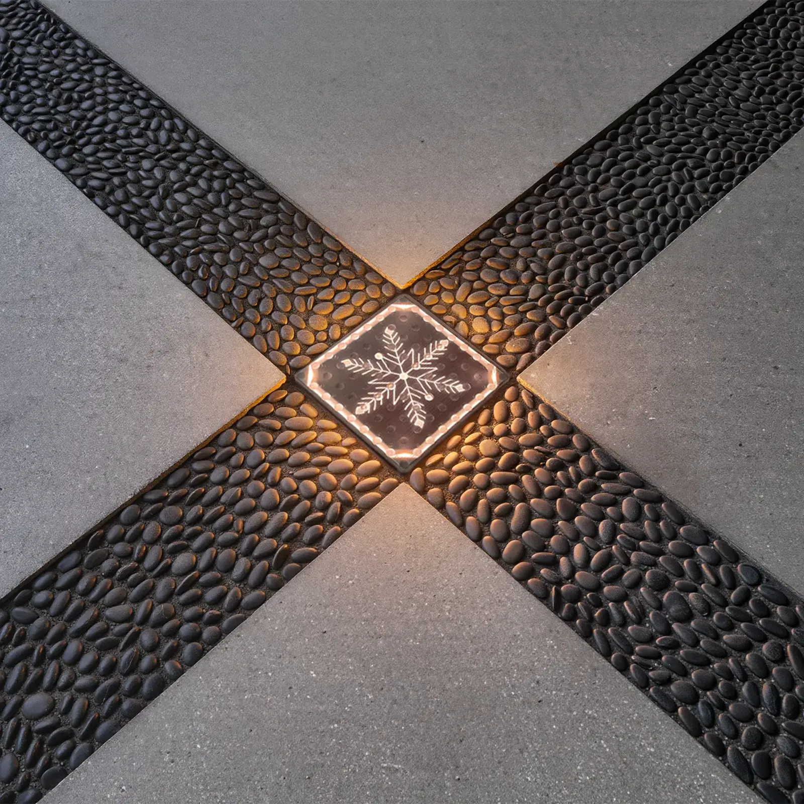 Snowflake Glow Block Solar Paver Light