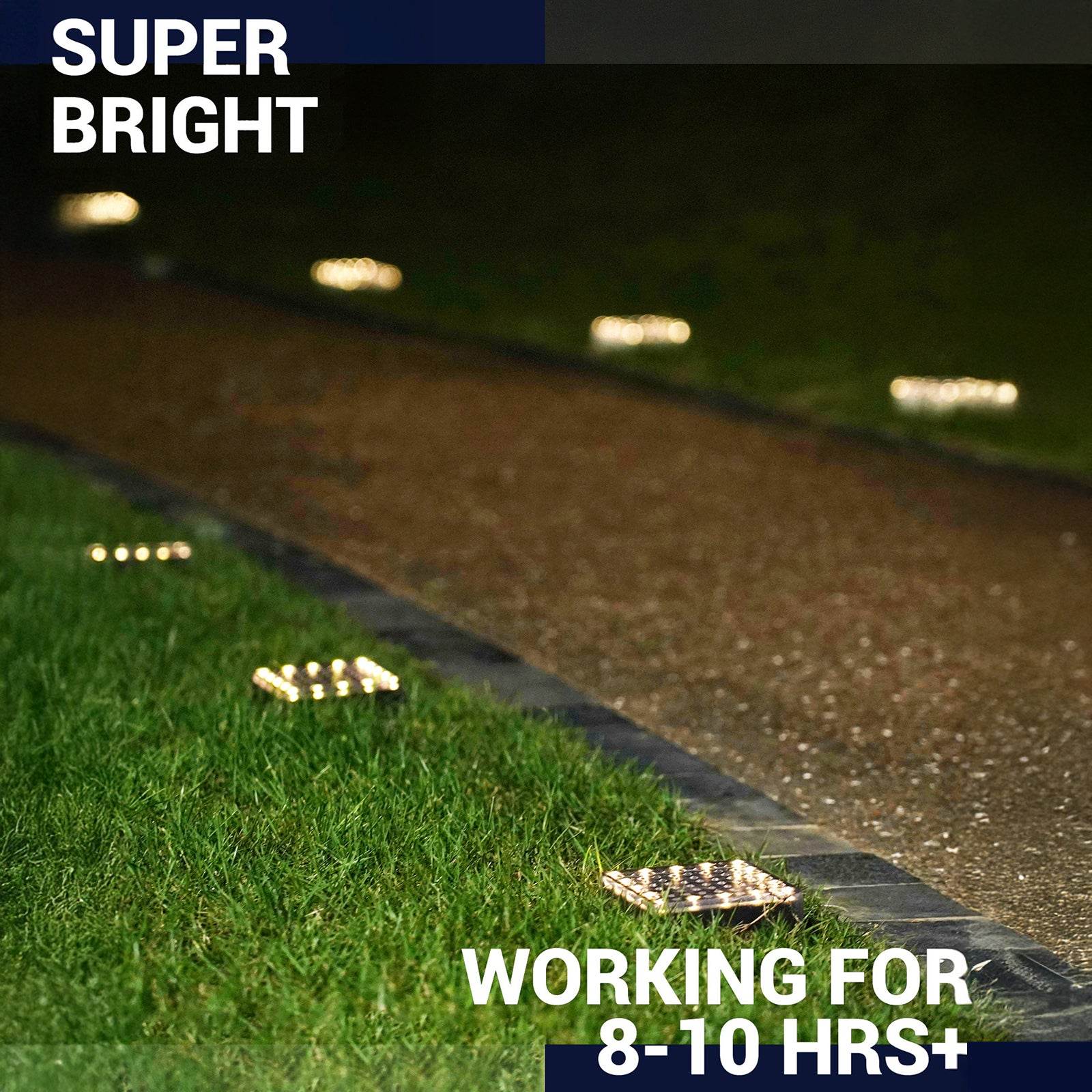 SHONE 4x4 Solar Brick Light, IP67 Waterproof Solar Paver Light for Garden, Walkway, Driveway, Pool