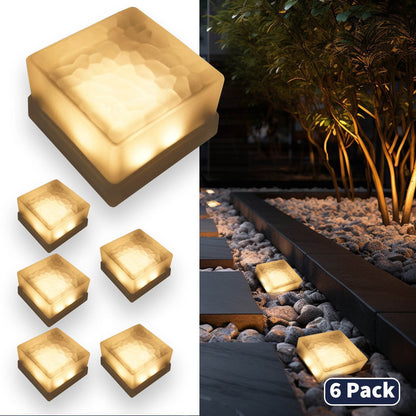 SHONE 4x4 Crystal Brick Light - Color Changing, IP67 Waterproof Paver Light for Pathway, Deck, Yard