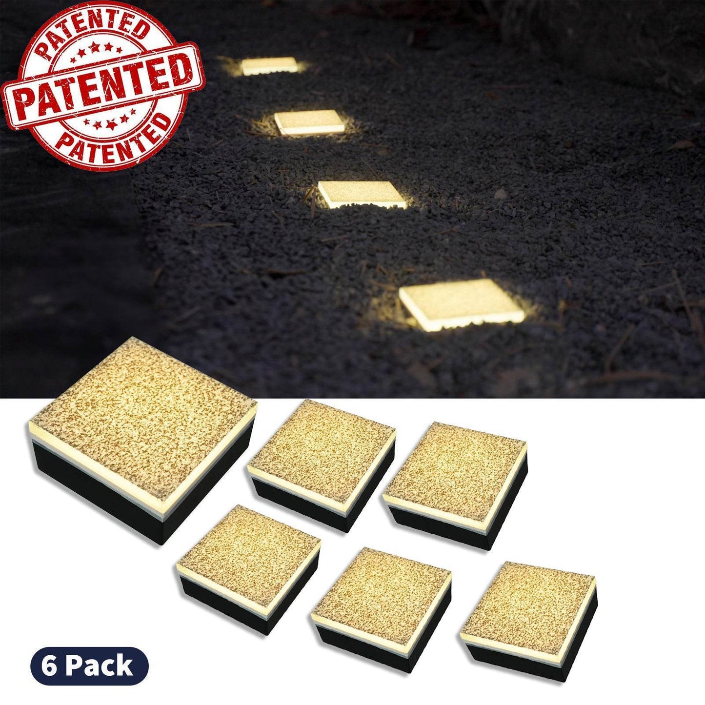SHONE 4x4 Marble Brick Light - Heavy Duty, IP67 Waterproof Ground light for Walkway, Driveway