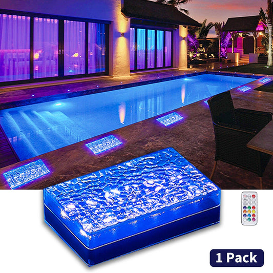 SHONE 6x9 Solar Paver Lights - Color Changing, IP67 Waterproof Brick Paver Lights for Driveway, Walkway, Poolside, Patio
