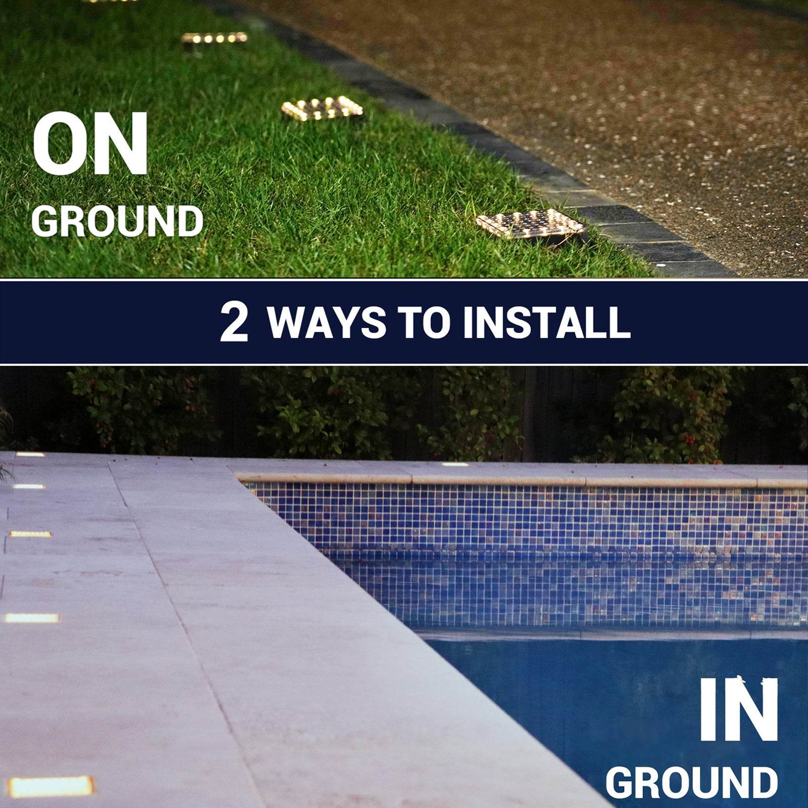 SHONE 4x4 Solar Brick Light, IP67 Waterproof Solar Paver Light for Garden, Walkway, Driveway, Pool