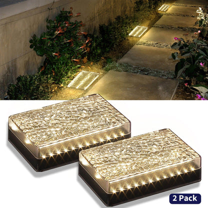 SHONE 6x9 Solar Paver Lights - Color Changing, IP67 Waterproof Brick Paver Lights for Driveway, Walkway, Poolside, Patio