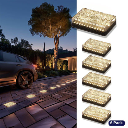 SHONE 6x9 Solar Paver Lights - Color Changing, IP67 Waterproof Brick Paver Lights for Driveway, Walkway, Poolside, Patio