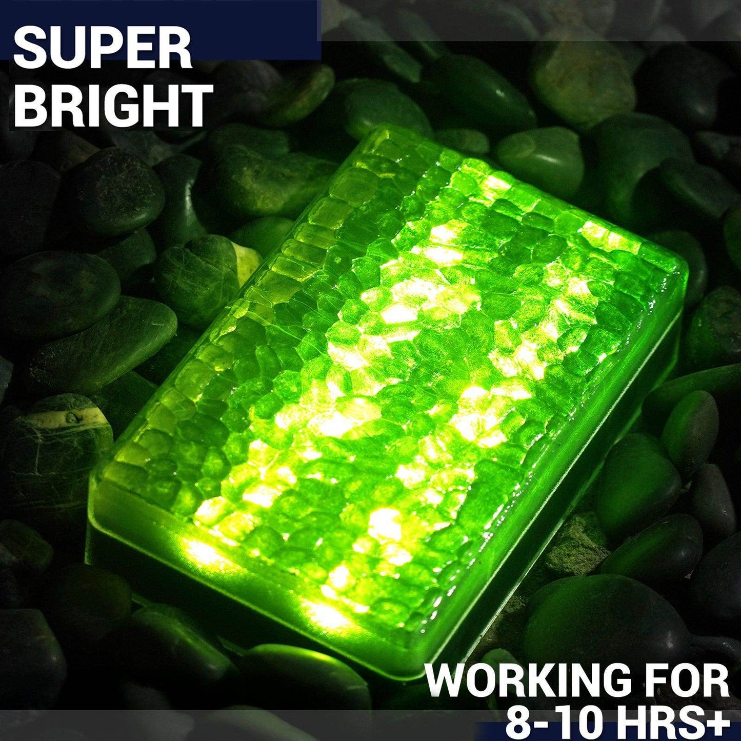SHONE 6x9 Solar Paver Lights - Color Changing, IP67 Waterproof Brick Paver Lights for Driveway, Walkway, Poolside, Patio