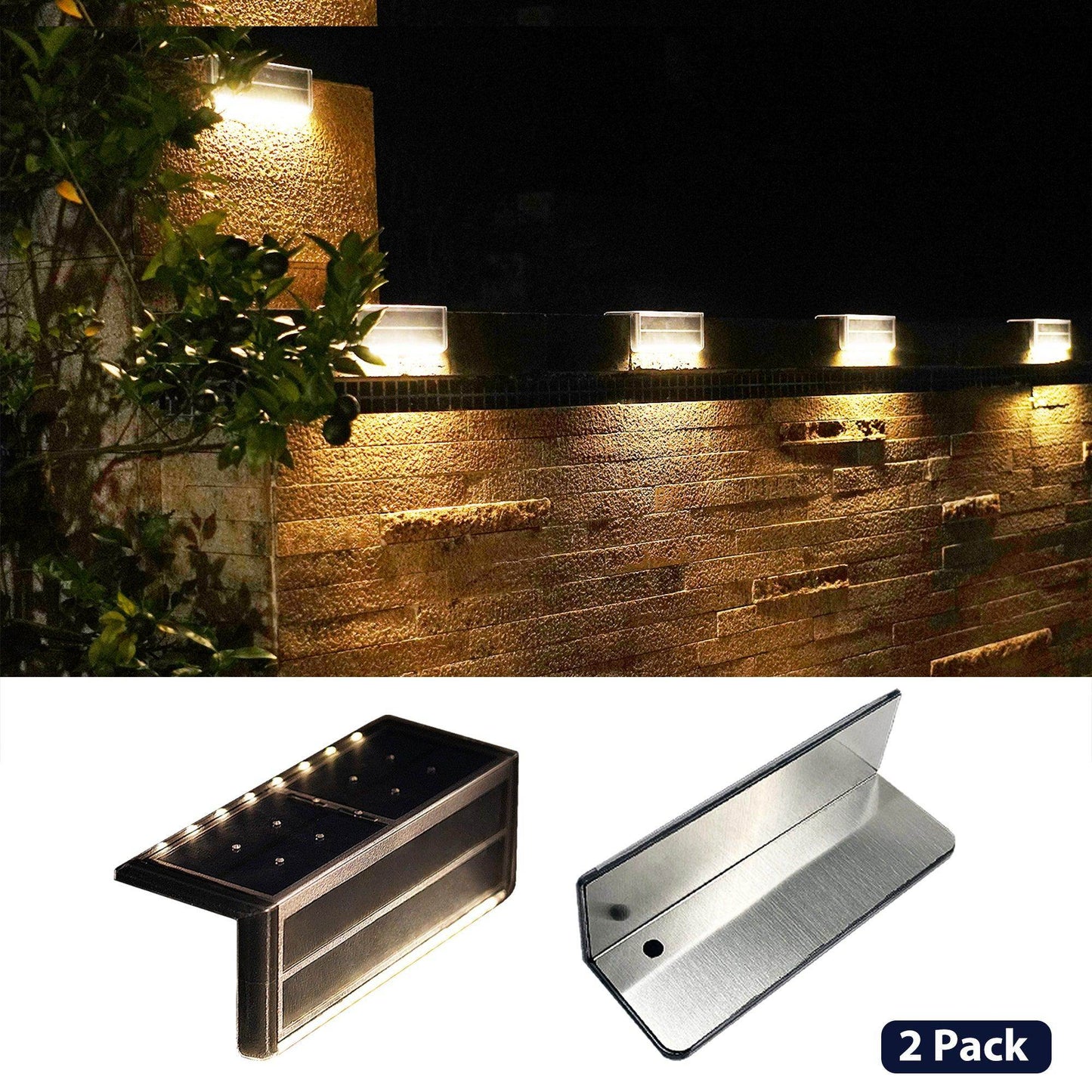 SHONE L Shaped Solar Pool Lights - Color Changing, Wireless, IP67 Waterproof LED Pool Lights for Inground Pool, Retaining Wall, Stair