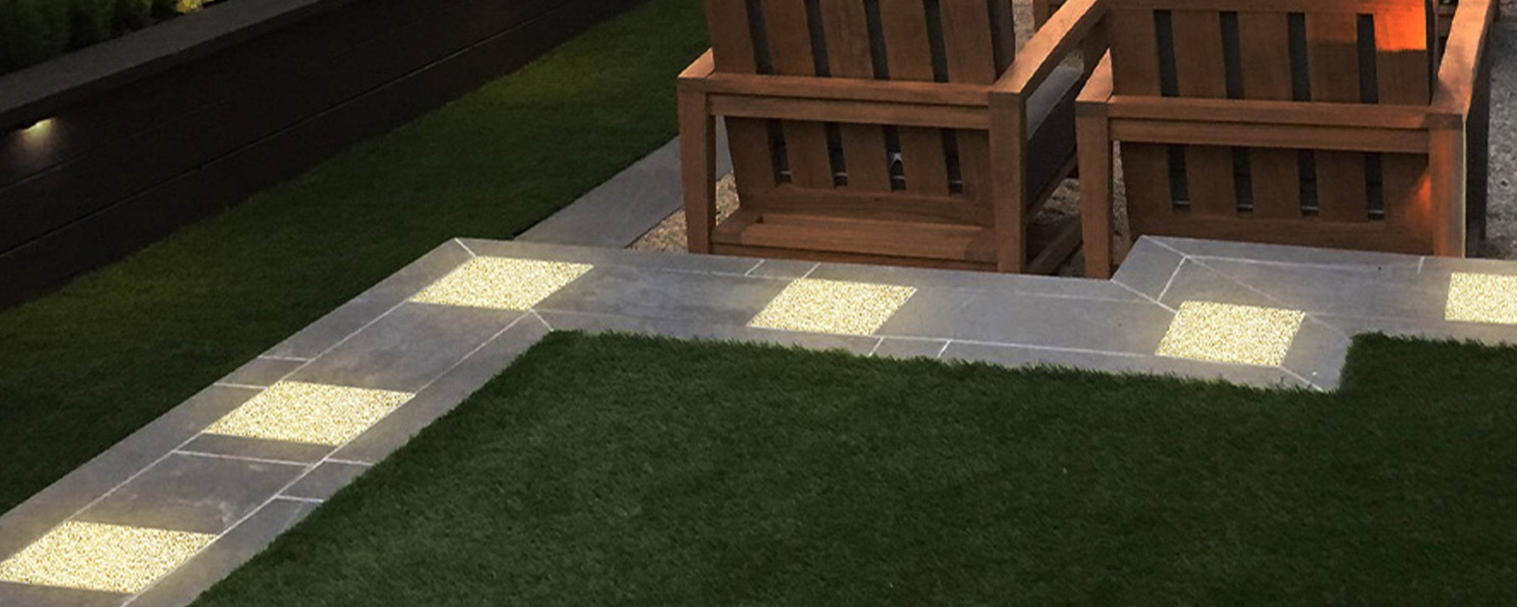 Paver Patio with Lights