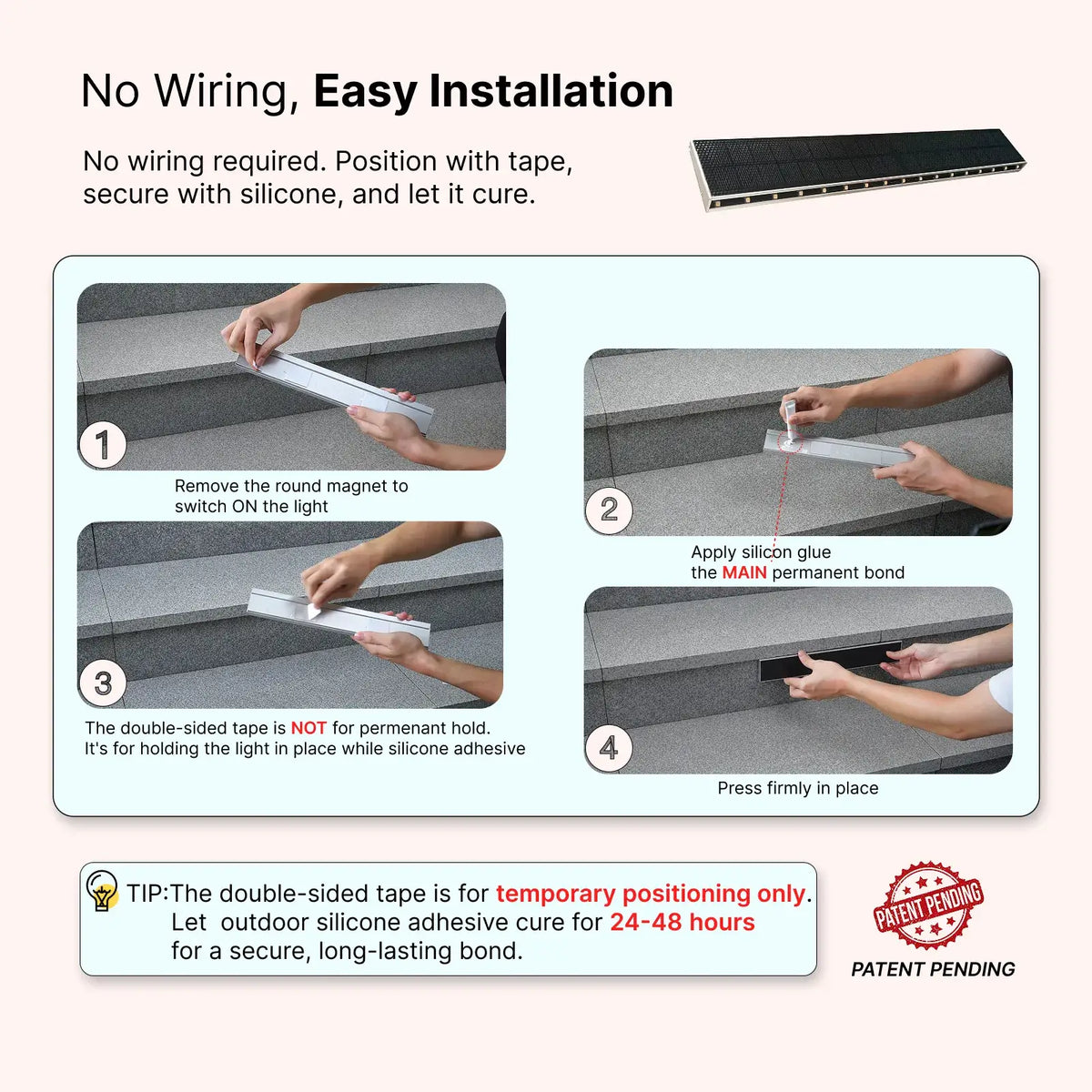 SHONE Outdoor Solar Stair Light Installation Guide