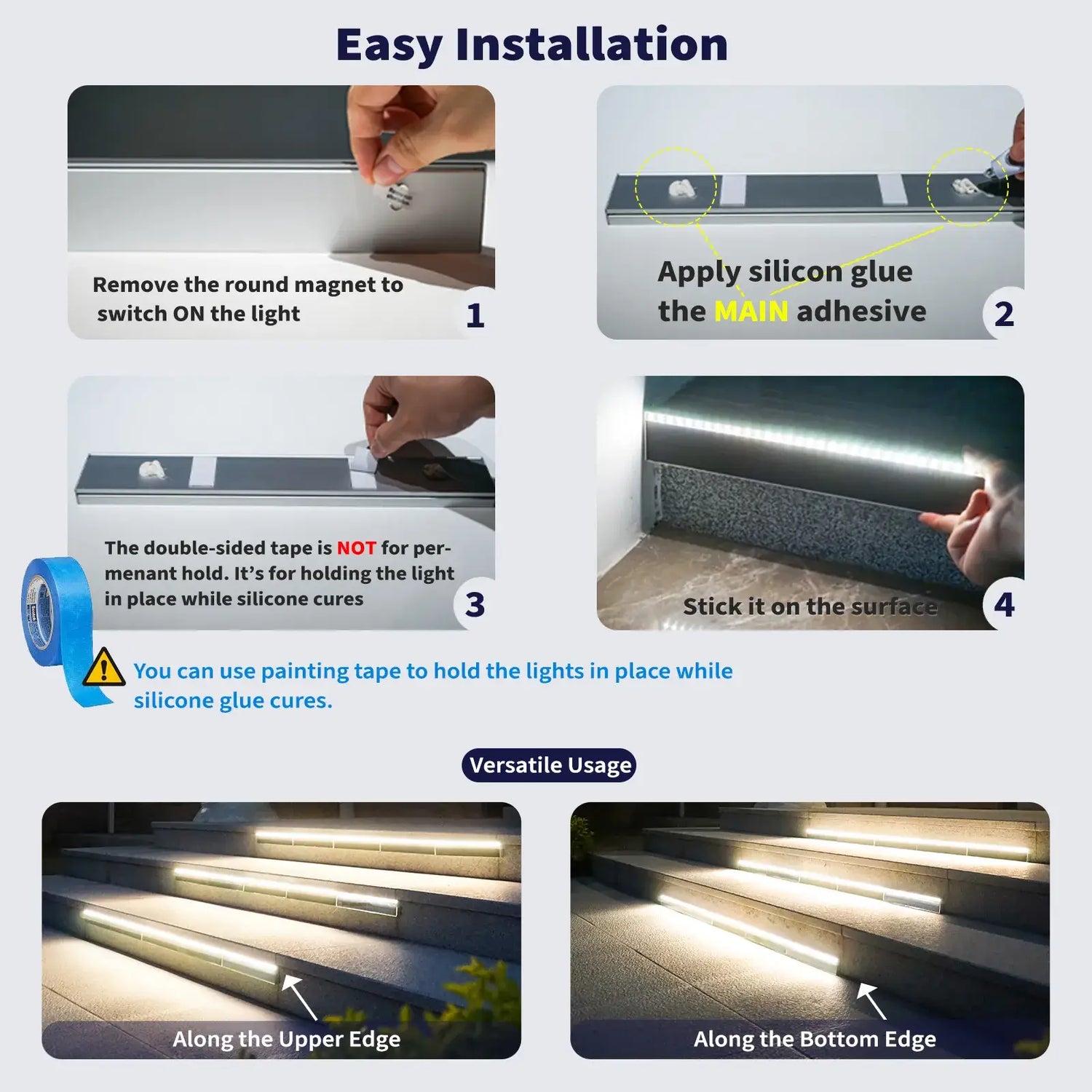 SHONE Outdoor Solar Step Light Installation Guide