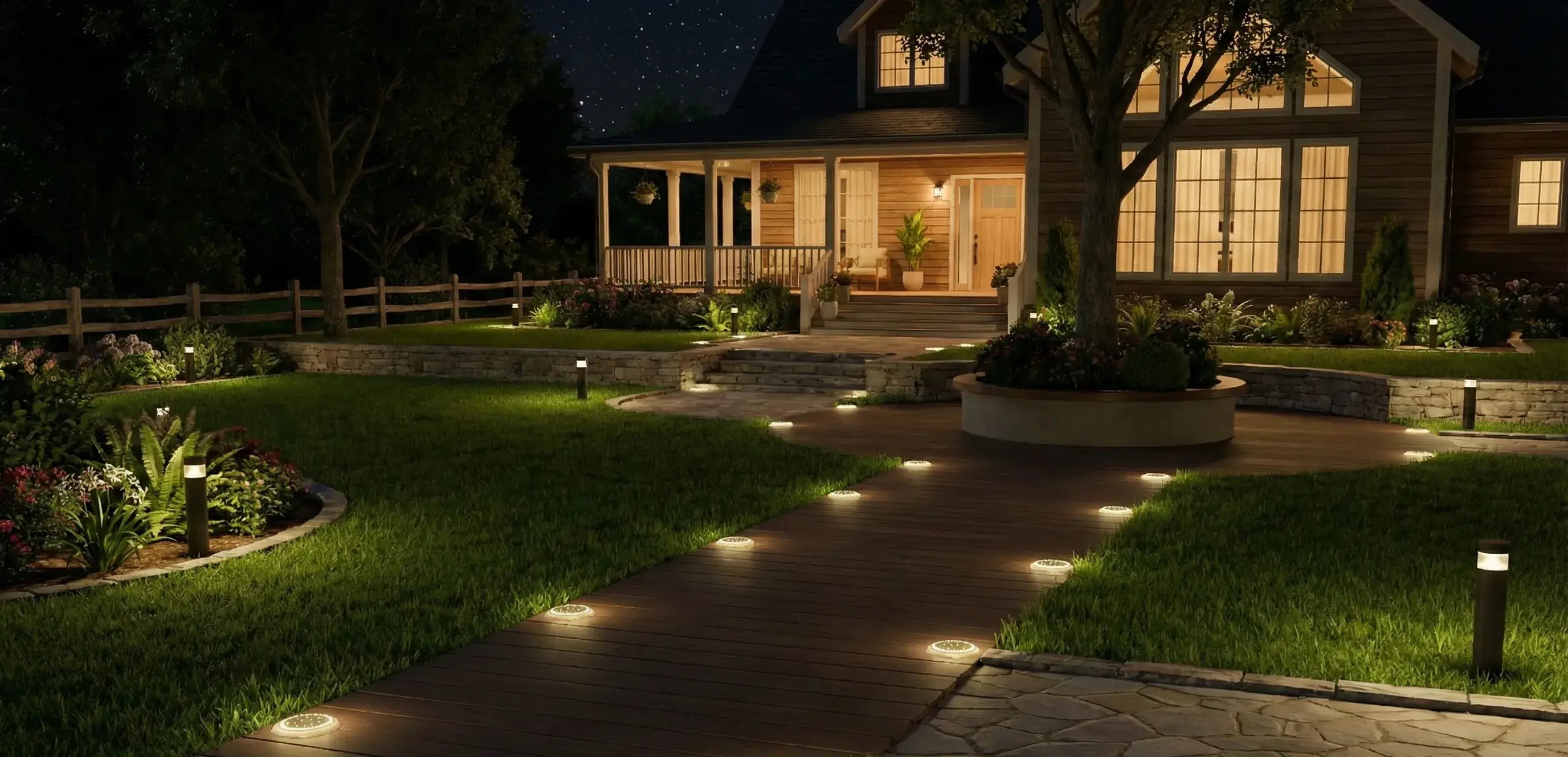 SHONE Solar Deck Light 12-LED After Use 