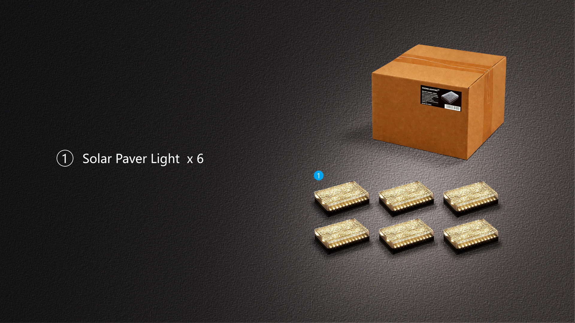 SHONE Solar Paver Light 6x9 6-Pack Warm White