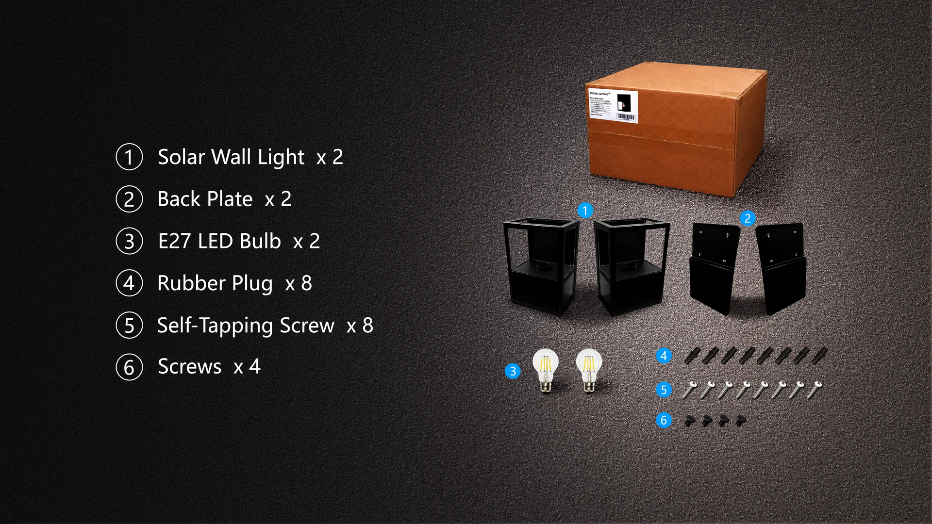SHONE Solar Wall Lantern 2-Pack