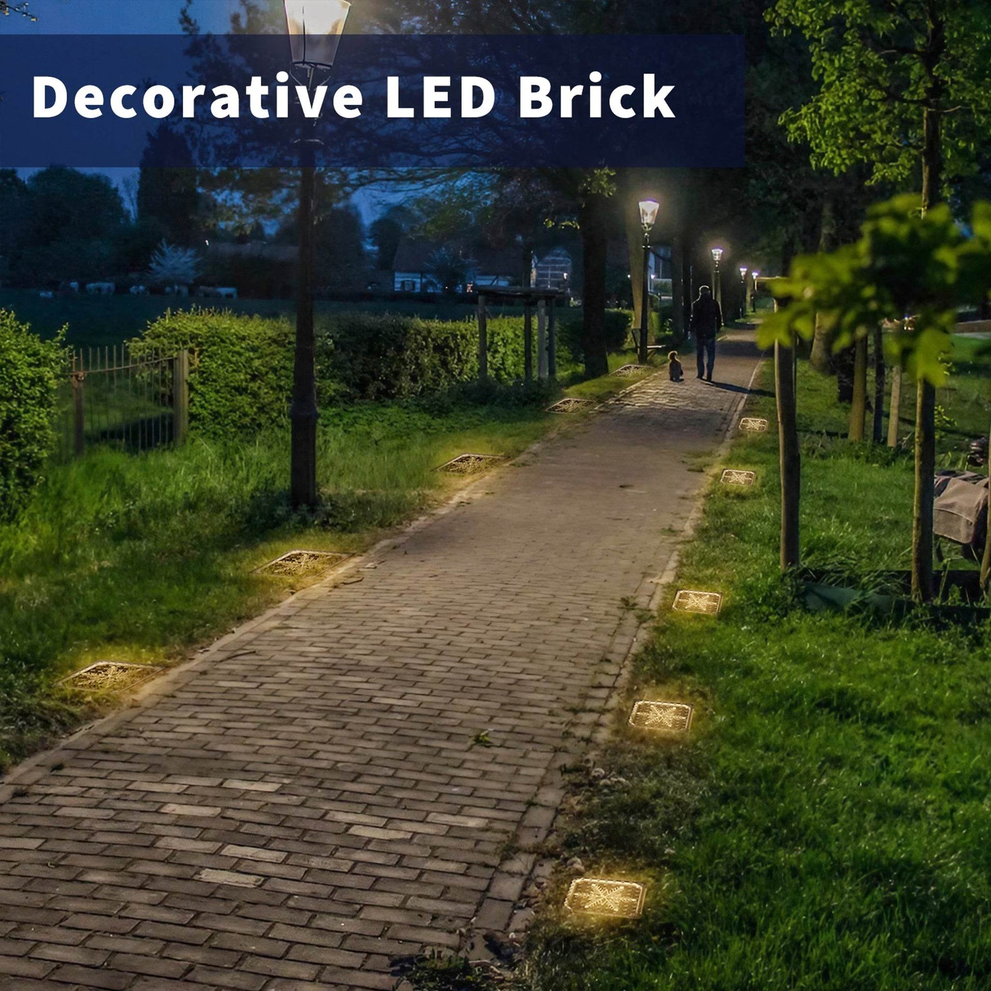 SHONE 4x4 Solar Paver Lights – Snowflake Pattern, IP67 Waterproof Solar Paver Blocks for Driveway, Patio, Walkway, PoolSide