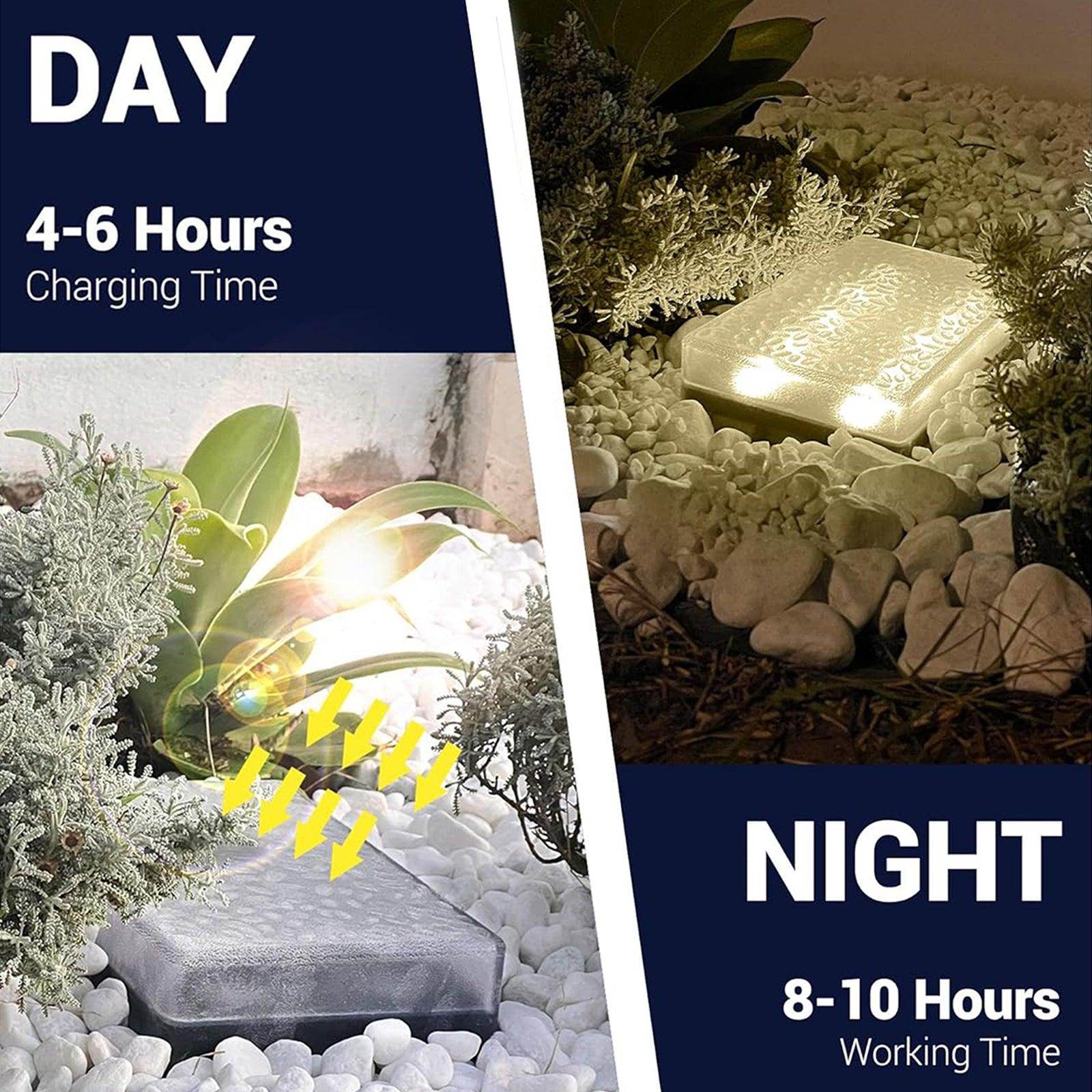 SHONE 6x9 Solar Paver Lights - Color Changing, IP67 Waterproof Brick Paver Lights for Driveway, Walkway, Poolside, Patio