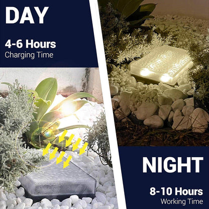 SHONE 6x9 Solar Paver Lights - Color Changing, IP67 Waterproof Brick Paver Lights for Driveway, Walkway, Poolside, Patio