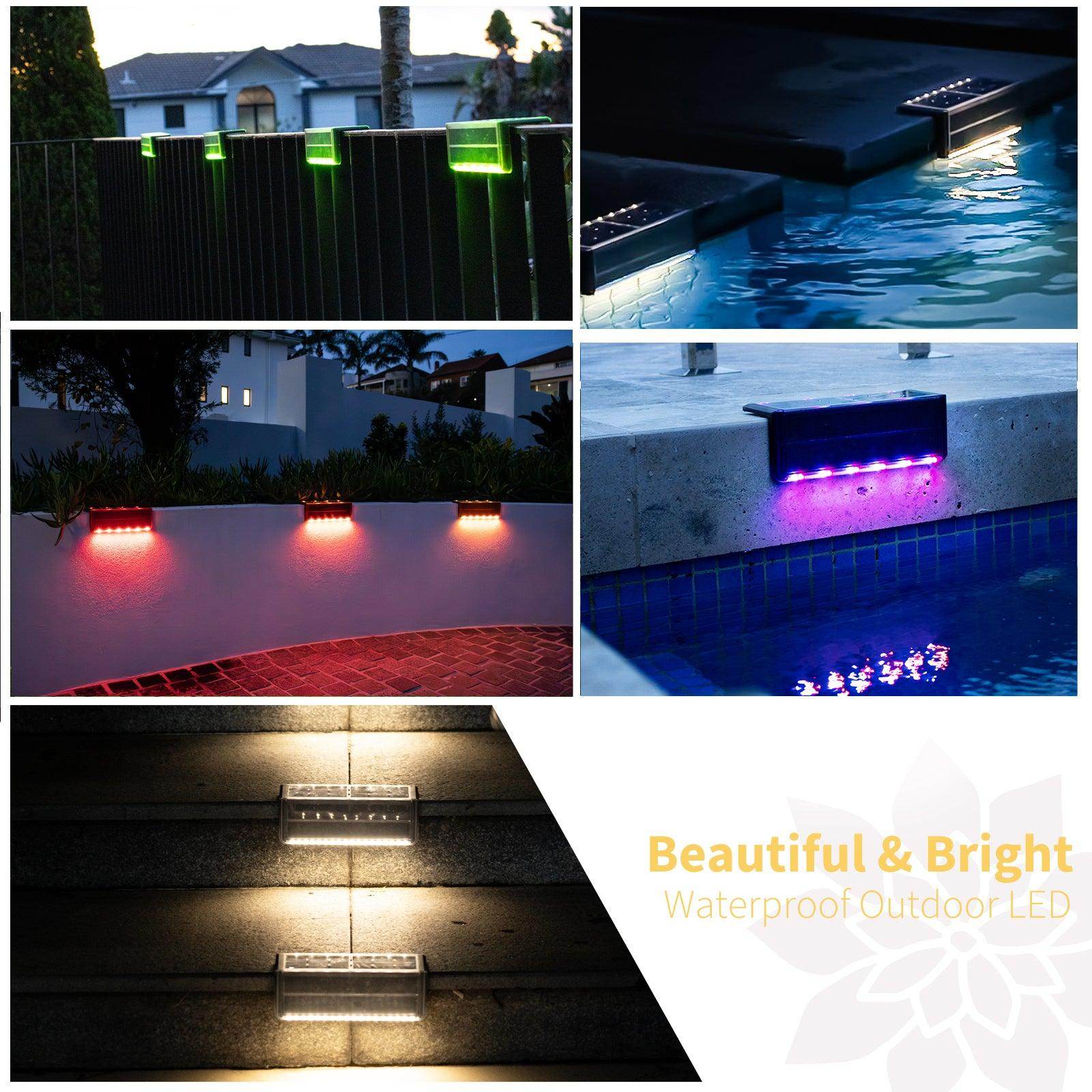 SHONE L Shaped Solar Pool Lights - Color Changing, Wireless, IP67 Waterproof LED Pool Lights for Inground Pool, Retaining Wall, Stair