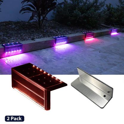 SHONE L Shaped Solar Pool Lights - Color Changing, Wireless, IP67 Waterproof LED Pool Lights for Inground Pool, Retaining Wall, Stair