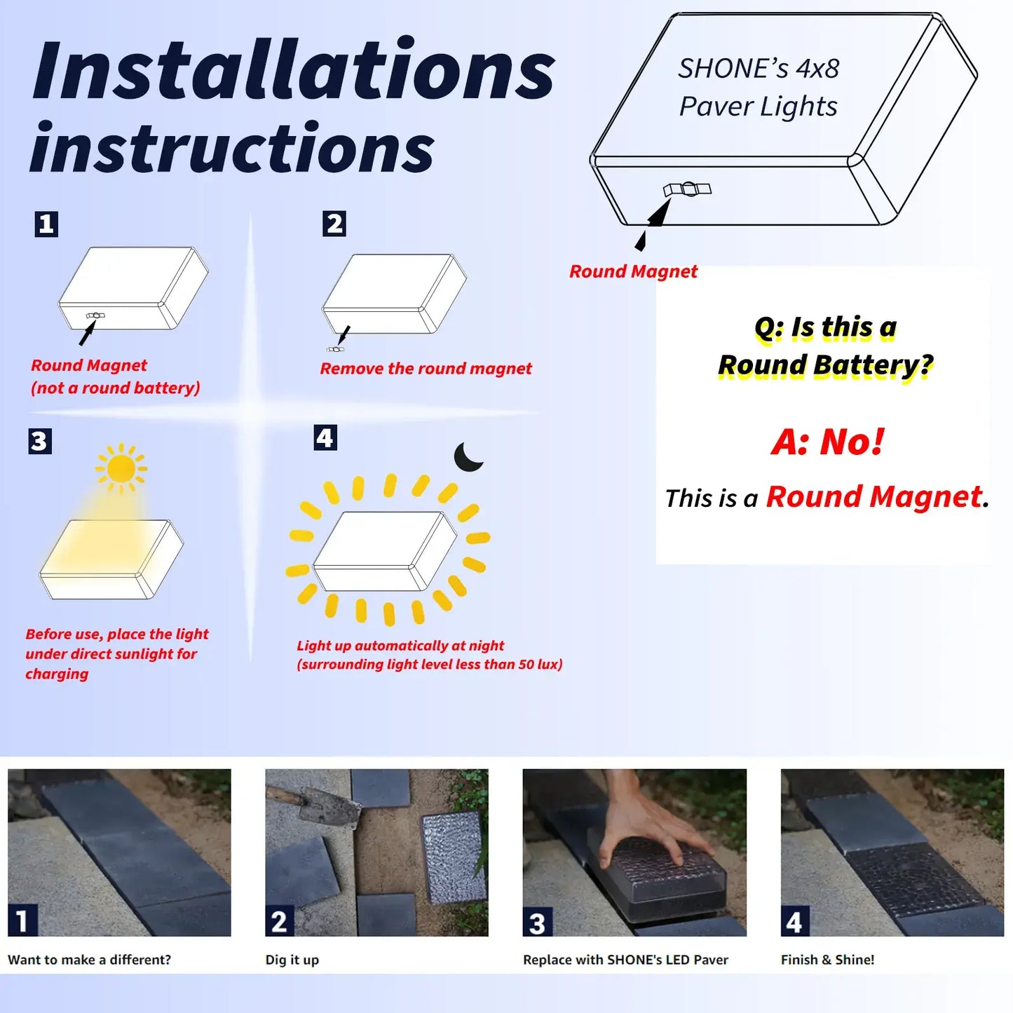 solar paver lights installaion guide